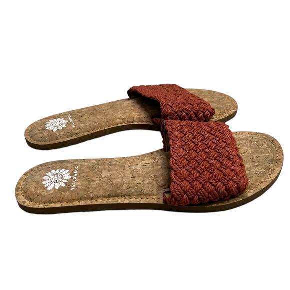 Yellow Box Doshie Orange Braided Rope Cork Slide Sandals - 11 - Picture 3 of 5